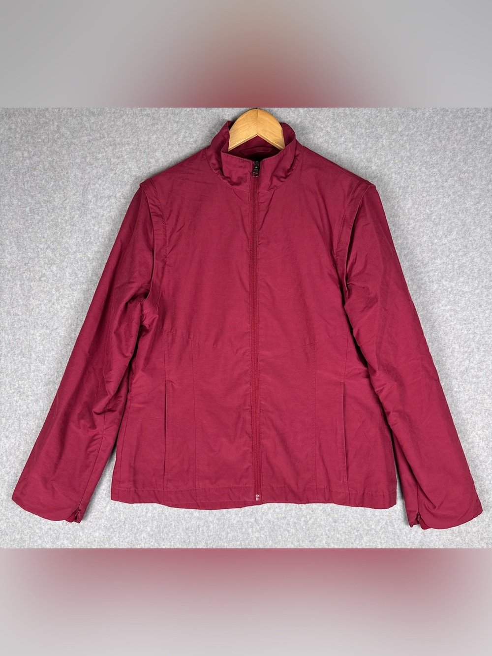 SCOTTeVEST Sterling Women's L Red Travel Jacket 23 Pocket RFID Tech